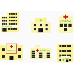 矢量医院建筑模型插图