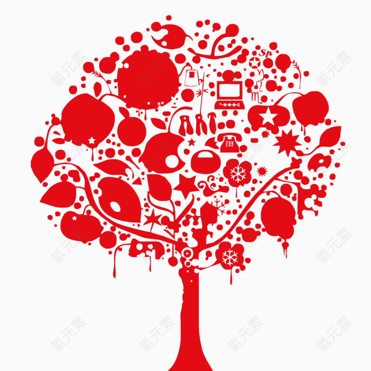 红色树木素材