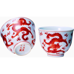 红龙陶瓷茶杯