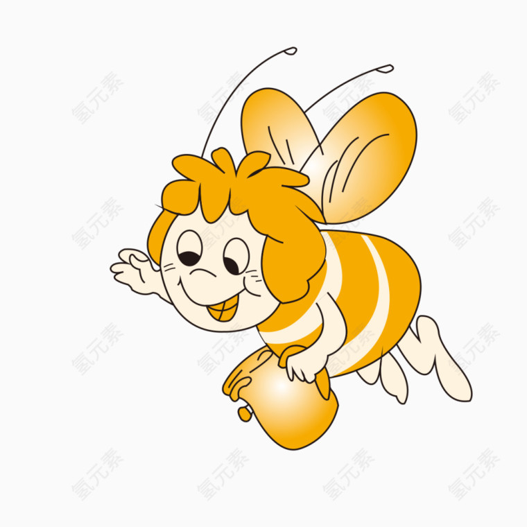 卡通黄色蜜蜂图片