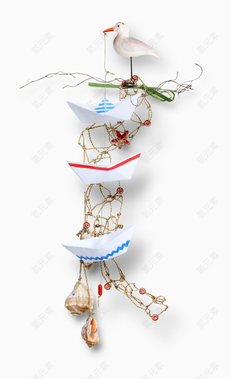 纸船小鸟渔网