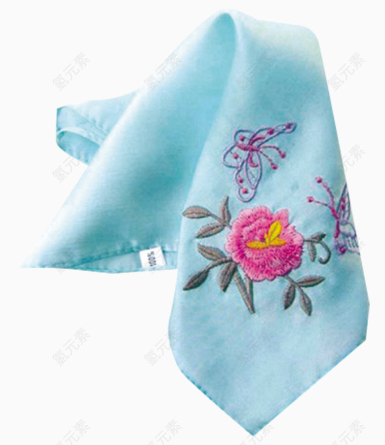 蓝色丝巾