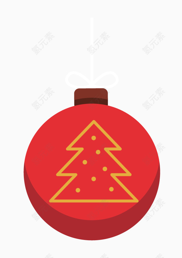 圣诞红球素材扁平矢量图