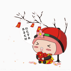 可爱小孩贺新年