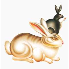 工笔画兔子