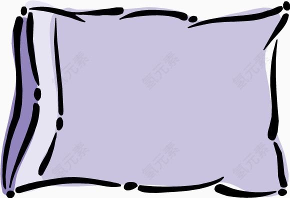 卡通紫色枕头矢量