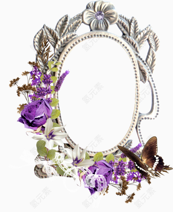 紫色镜框免扣素材