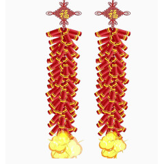 喜庆双联鞭炮png素材