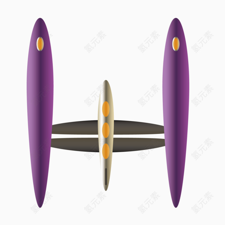 紫色质感空中飞行器
