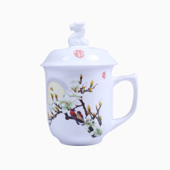 白色梨花茶杯