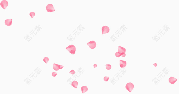 粉色漂浮玫瑰花瓣装饰