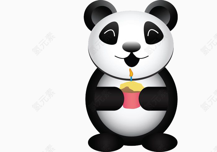 爱党熊猫矢量图