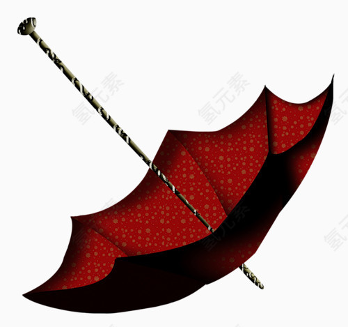 深红色雨伞