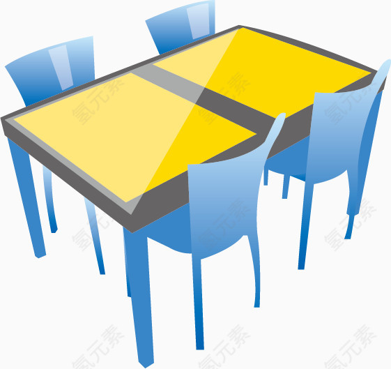 矢量桌子和椅子