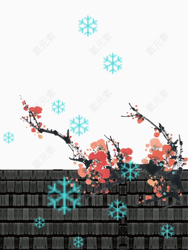 雪中腊梅花