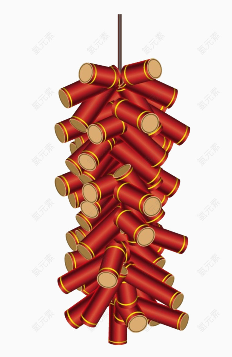 有质感的红色鞭炮元素