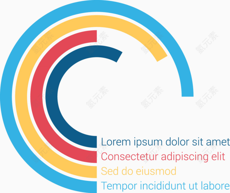 创意多彩圆弧信息图表