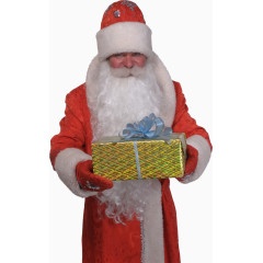 圣诞老人手捧礼品盒