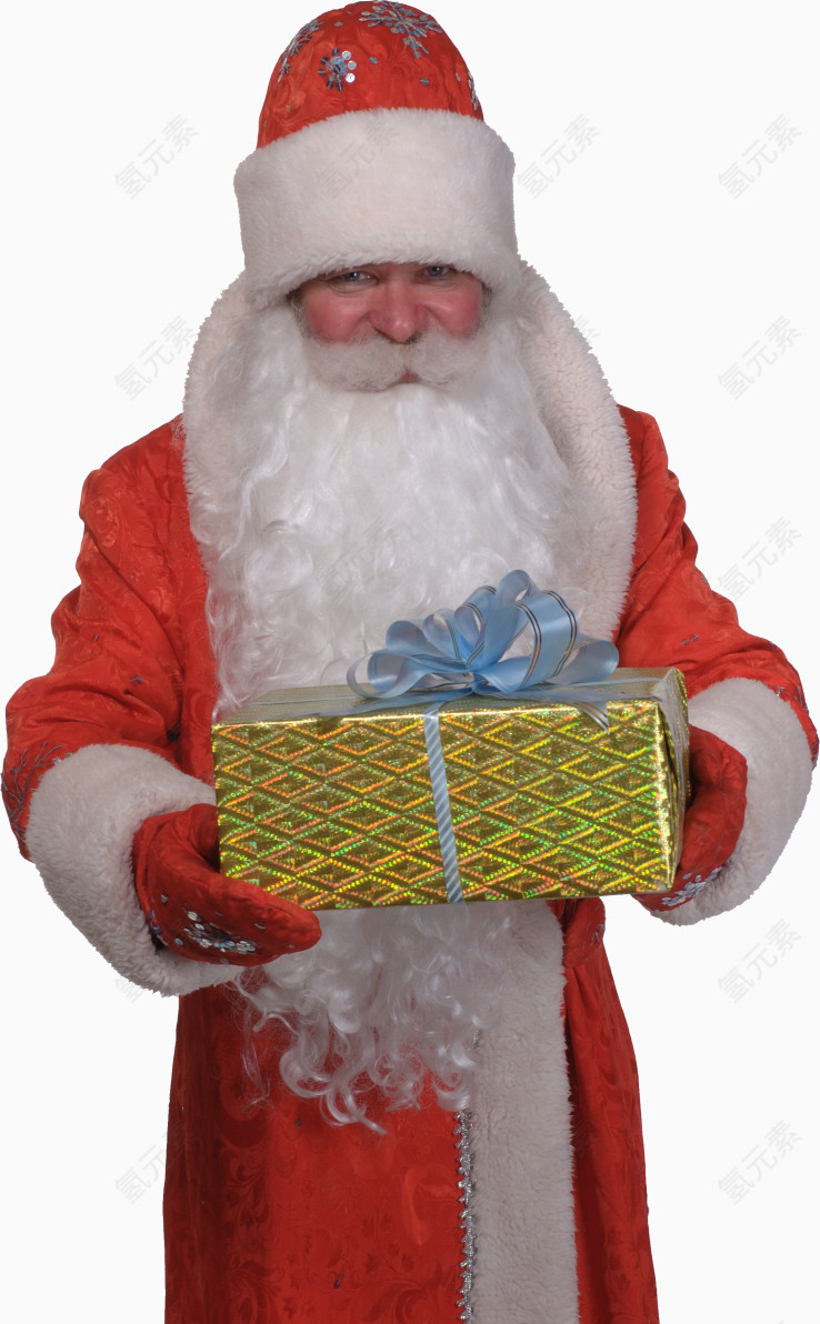 圣诞老人手捧礼品盒
