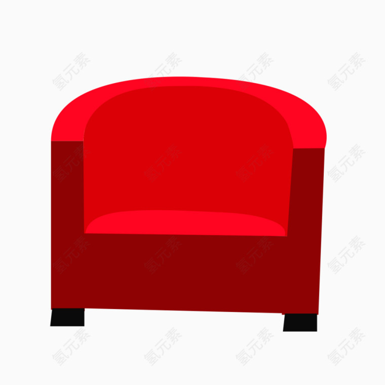 红色半圆椅子素材