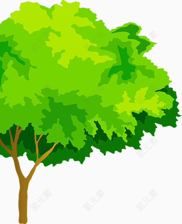 绿色油彩画大树