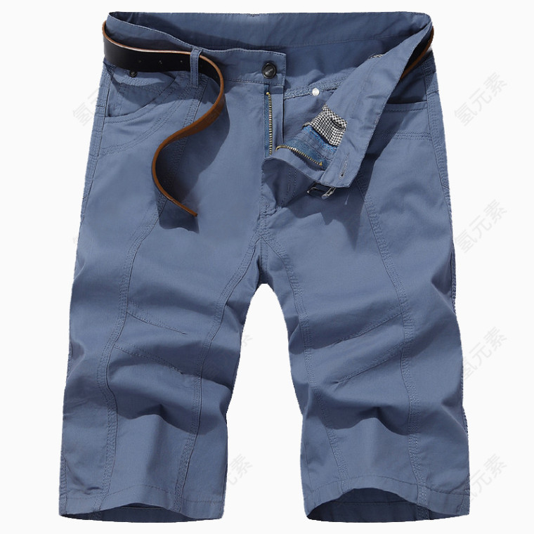 蓝色休闲短裤