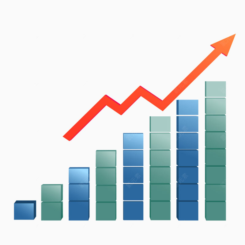 上升条形统计图免抠素材下载