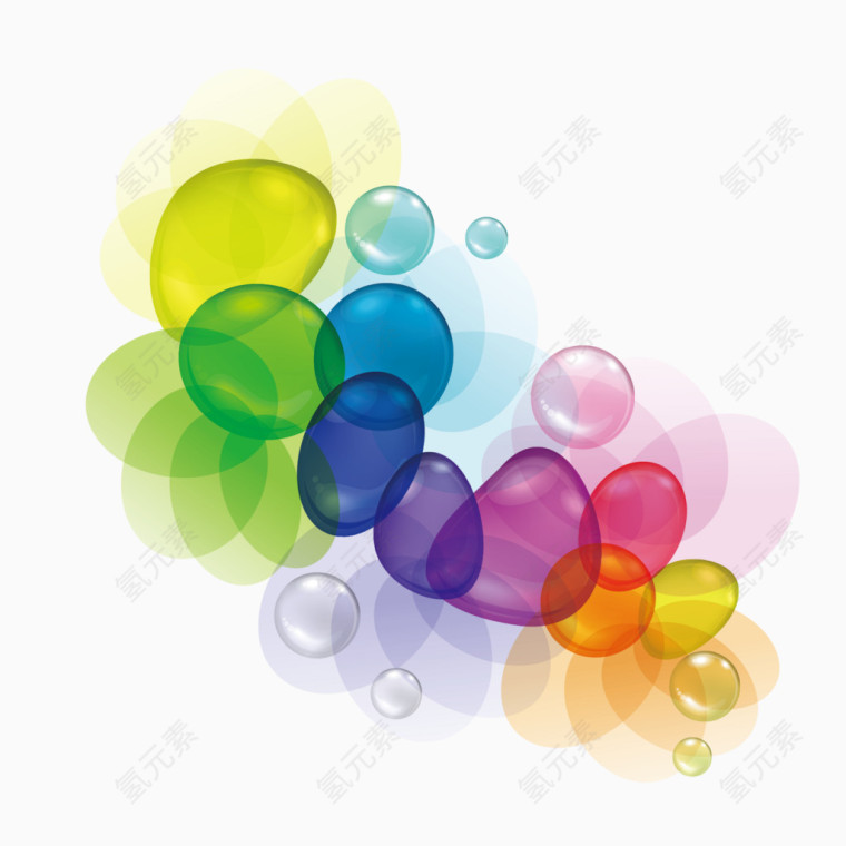 彩色气泡水滴矢量图案