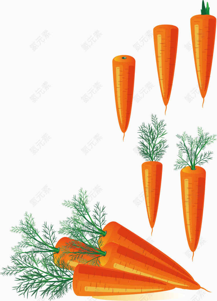 矢量创意设计蔬菜黄色胡萝卜图