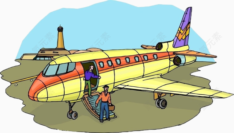 卡通飞机插画