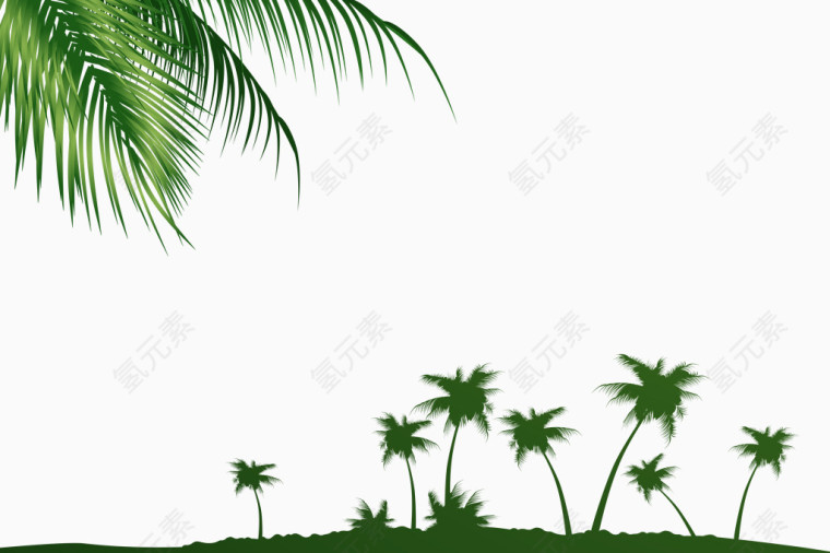 椰树绘画背景图案