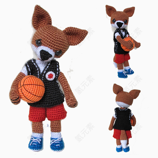 创意针织篮球小狗