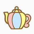 卡通五彩茶壶