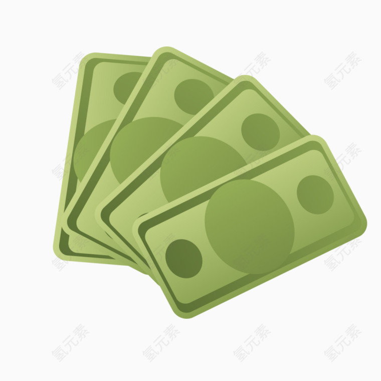 简约绿色钞票模型