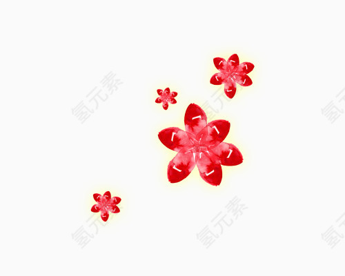 手绘红色花卉休闲海报