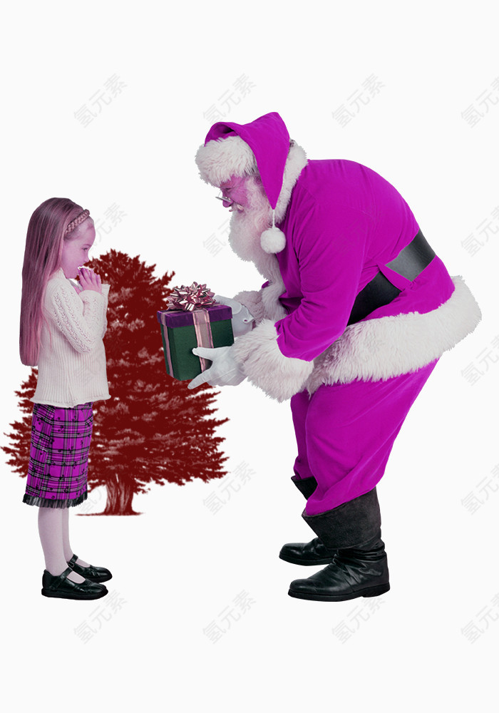 给孩子送礼物的圣诞老人
