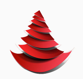 红色几何形圣诞树