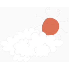 云朵太阳手绘卡通素材