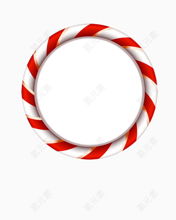 圣诞红白相间圆环