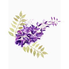 森系紫色花束叶子