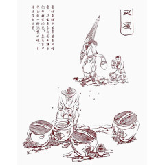 简易的古代绘画元素