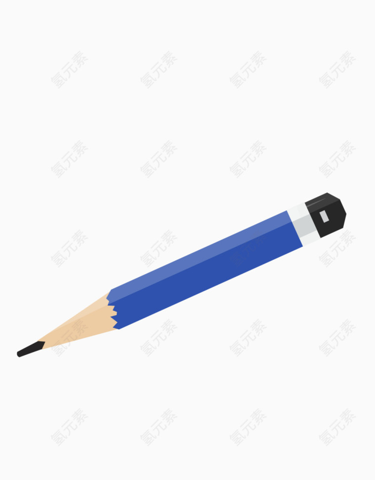 矢量蓝色文具铅笔