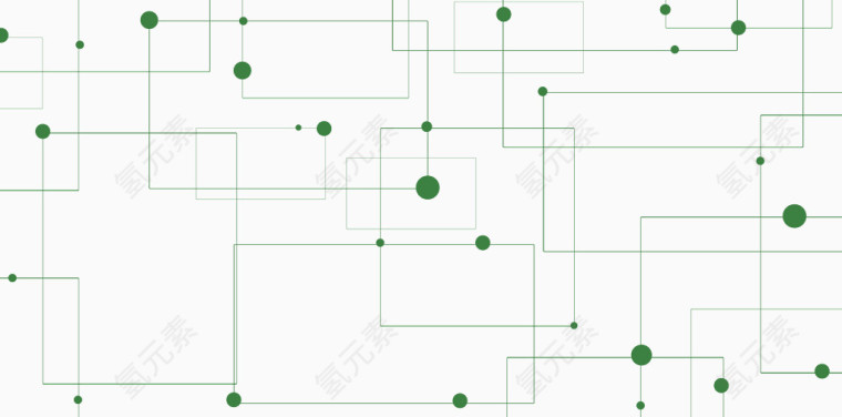 绿色大小圆点线条点阵图