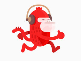 听音乐的红猴子