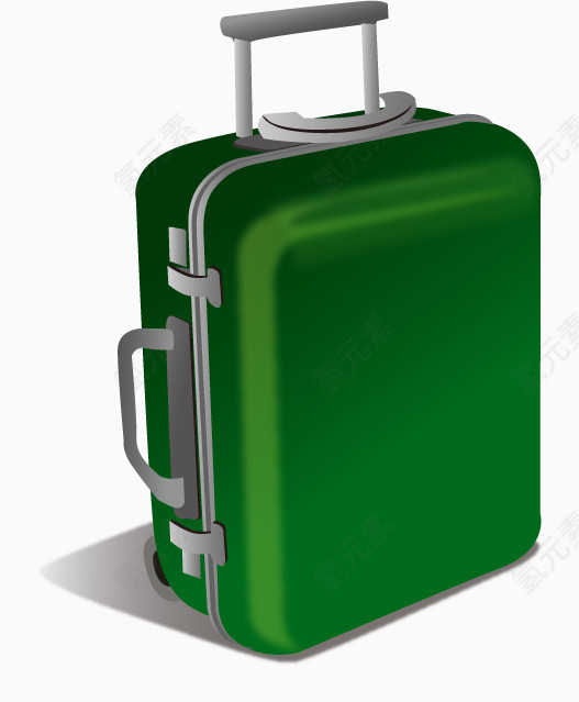 矢量绿色的行李箱