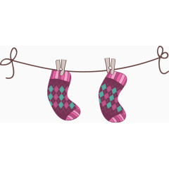 矢量晾衣绳上的袜子