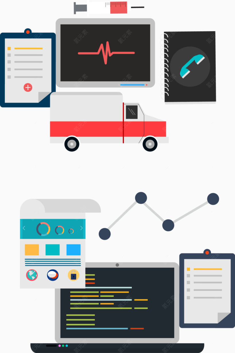 矢量手绘医疗救护下载
