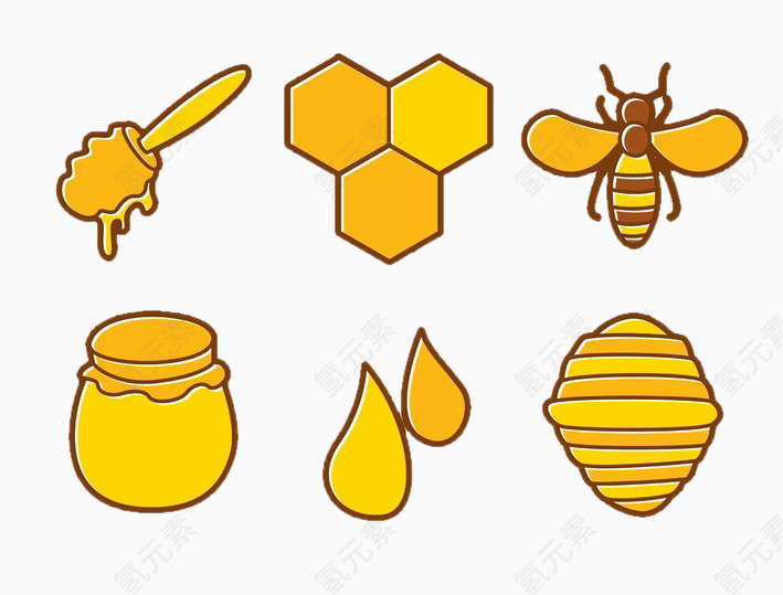 卡通蜜蜂和蜂蜜