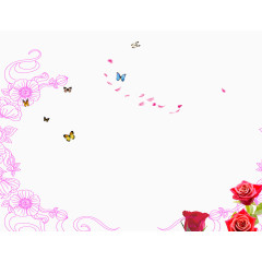 三八节海报蝴蝶花朵背景