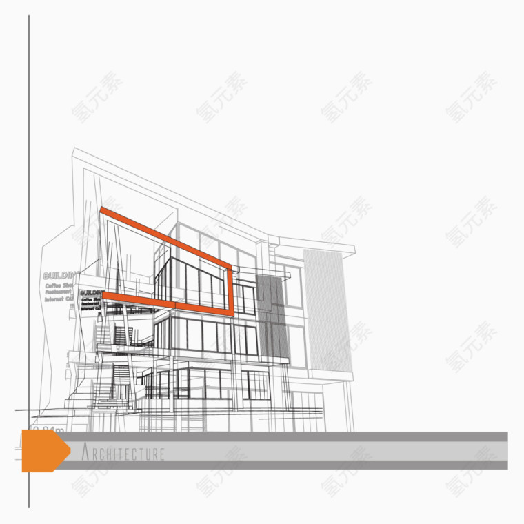 矢量手绘建筑